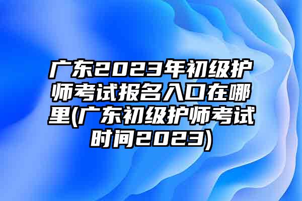 广东2023年初级护师考试报名入口在哪里(广东初级护师考试时间2023)